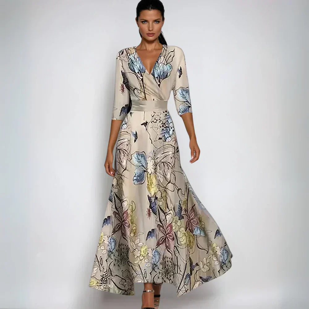 Irene | Abito a Portafoglio Floreale Elegante