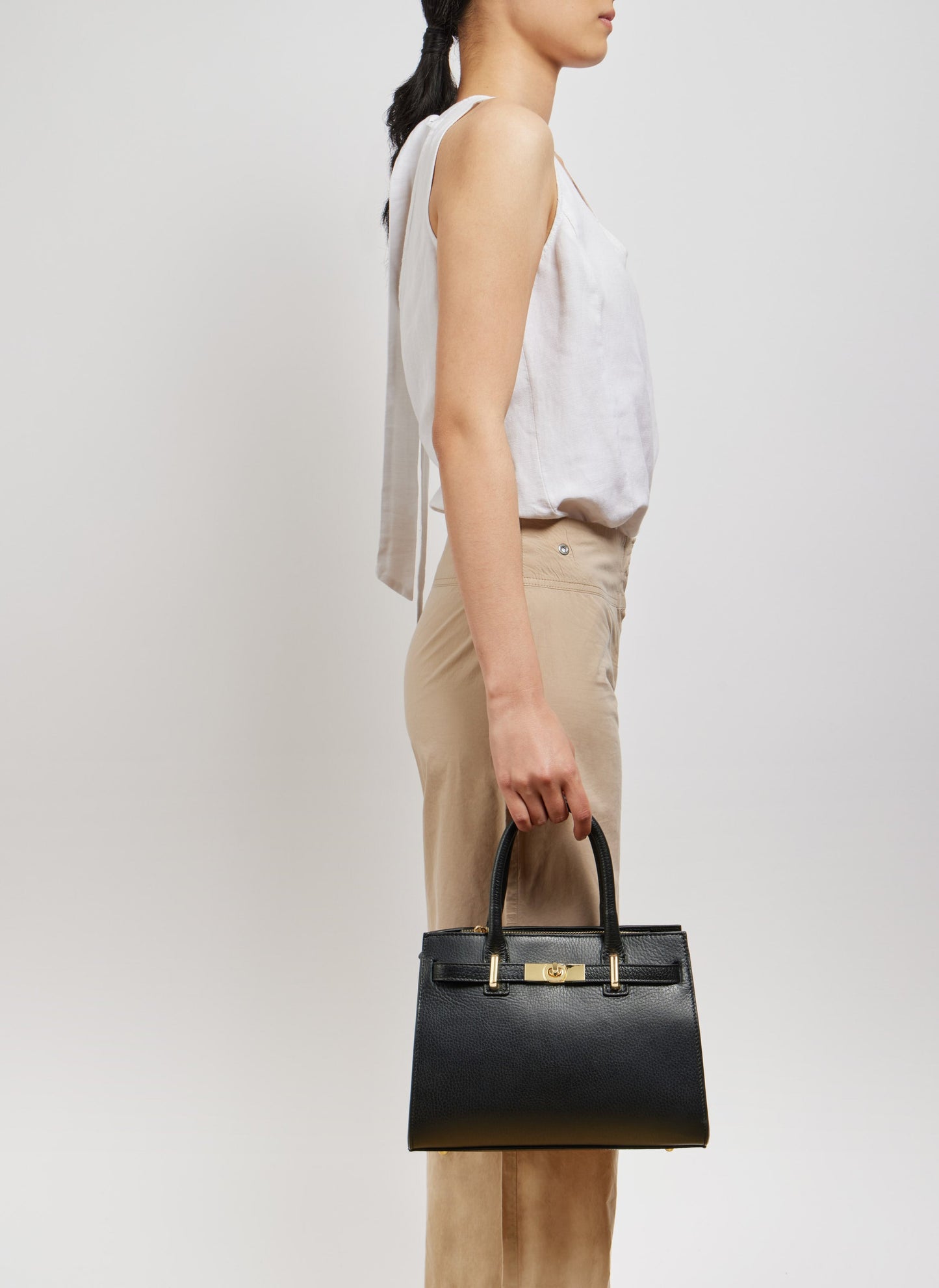 Borsa Grace in pelle Togo Nera