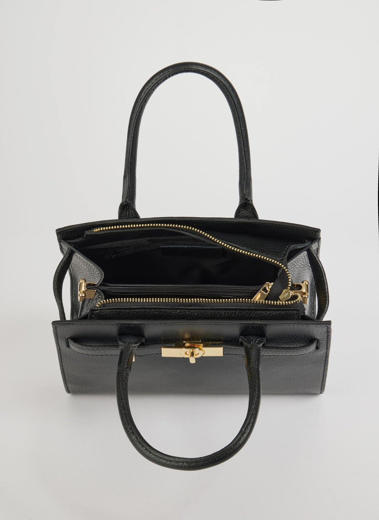 Borsa Grace in pelle Togo Nera