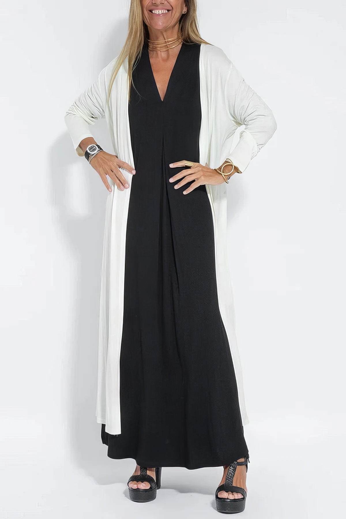 ELISE | Vestito Lungo Elegante con Cardigan Abbinato in Omaggio
