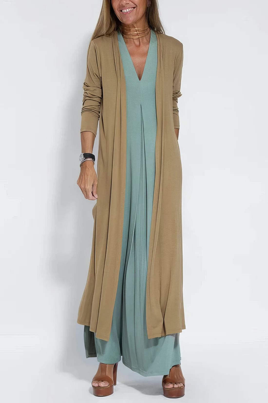 ELISE | Vestito Lungo Elegante con Cardigan Abbinato in Omaggio